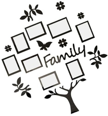 Housoutil 1 Satz Bilderrahmen Wandaufkleber Mit 3d-baum Familienbild-baum-wandtattoo Stammbaum Wandkunst 3d-wandaufkleber Stammbaum Galerie-bilderbaum 3d-aufkleber Foto Acryl Dreidimensional