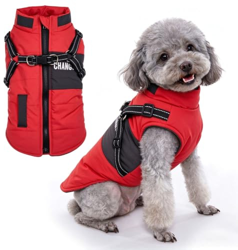 Lairle Hundemantel Winter Hundejacke Hundegeschirr Mantel Welpenmantel Jacke Weste Kleidung Kleines Hundegeschirr Hundemäntel für kleine mittelgroße Hunde