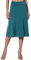 Knielanger Rock Damen Sommer Einfacher Komfort-Basic-Stretch-Rock in A-Linie mit ausgestelltem Knie für Damen Wollrock Kurz (BU1, S)