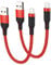 Short USB C Cable 0.5m 2 Pack, USB A to USB Type C Fast Charging Charger Lead Nylon Braided Compatible with Samsung Galaxy S20 S10 S9 S8 Plus Note 10 9 8 (Red)