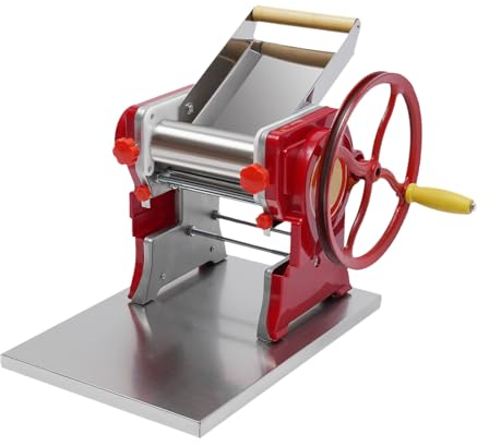 Macchina per pasta manuale, in acciaio inox, per spaghetti, fettuccine, lasagne, 0,5-5 mm, rosso