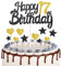 Gold Black 17th Birthday Cake Topper, Girls 17th Birthday Decorations, Gold Heart Stars Cake Toppers, Personalised Happy Birthday Cake Cupcake Toppers for Women Men Girls Boys Birthday Party