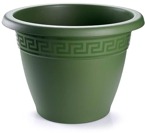 AC - Maceta Terracota - Plástico Resistente - Ideal para el Hogar, Plantas, Jardín, Decoración. - Cuidado de Plantas - Forma Redonda - Ø 50 cm - Color Verde