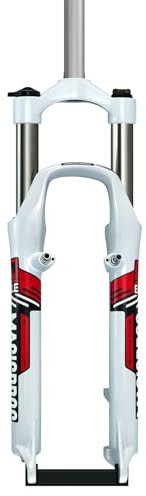 Wkantlaes 26 Inch Mountain Bikes Suspension Fork, 1 1/8 Straight Tube Mountain Bicycles Front Forks 100Mm Travel Mechanical Fork Manual Lockout QR 9Mm Disc/V Brake,Red,26