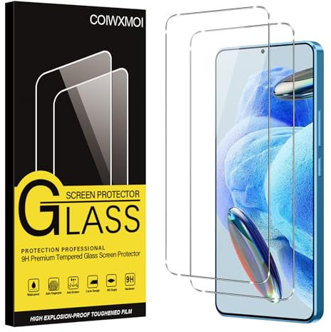 Coiwxmoi 2 Pièces Verre Trempé pour Xiaomi Redmi Note 12 Pro 5G 6,67, Ultra Résistant Film Protection écran, Dureté 9H Glass, Sans Bulles D'air, Anti-Rayures HD Transparent Vitre Protection