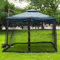 Terrassenschirm mit Moskitonetz mit Reißverschluss, Gartenschirm für Pavillon, Tisch, quadratischer Baldachin, 3 x 3 m (300 x 300 x 230 cm), schwarzes Insektennetz