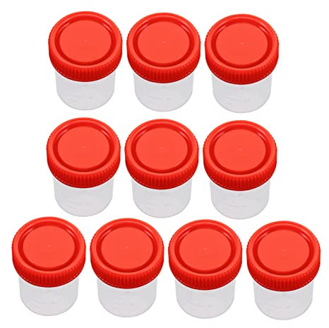 LAPYAPPE 10 Pièces Gobelets à Urine Avec Bouchon à Vis Gobelets à Échantillons Pour Analyses Urine Plastique