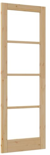 vidaXL Puerta Interior con Cristal ORKDAL 73,5x211x4 cm Madera Maciza de Pino