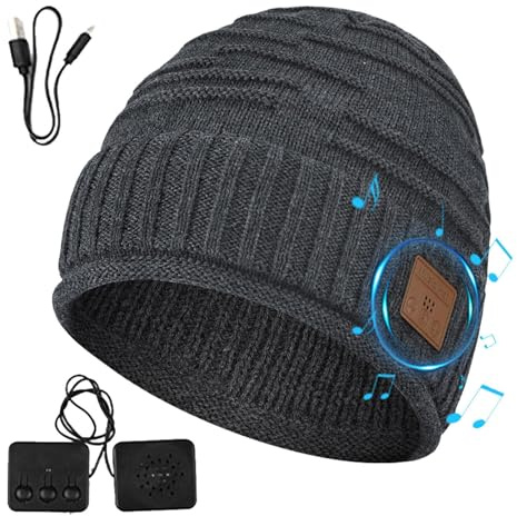 Genérico Gorro Música con Auriculares - Gorro de Invierno Abrigado, Inalámbrico para Senderismo Running Snowboard Viajes Actividades Exteriores
