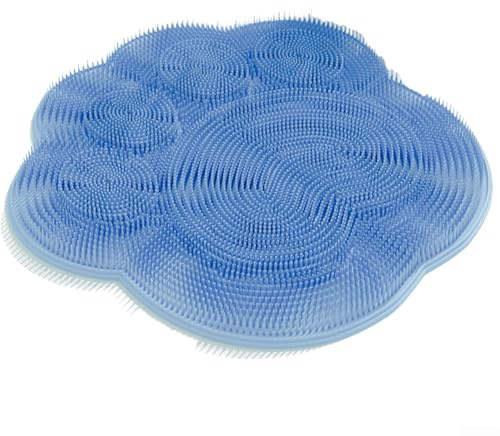TDCuizent Tapis de douche en silicone avec ventouses et plus de 500 poils doux pour un massage doux des pieds et un nettoyage en profondeur Tapis de nettoyage mural pour salle de bain également pour