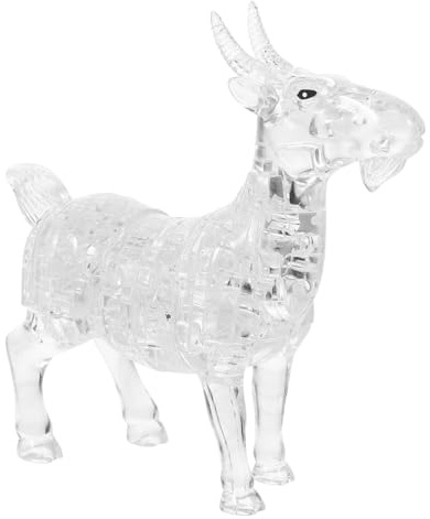 NOLITOY 3d Crystal Goat Puzzle Animal Ornament White Desktop Decoration Glass Jigsaw Puzzle Gift for Home Office