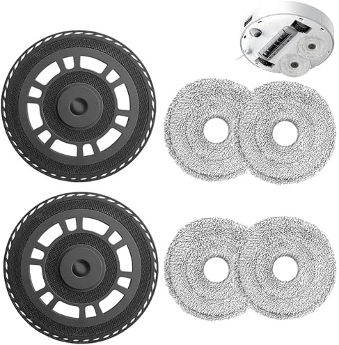 4 Pièces Chiffons Lingettes avec 2 Supports pour Dreame L10s Ultra Gen2 | L10s Pro Ultra Heat/ L20 Ultra/ X30 Ultra/ X40 Ultra/ X40 Master/ L40 Ultra Robot, pour Dreame Accessoires