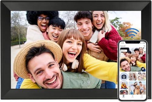 Humblestead Digitaler Bilderrahmen 15,6 Zoll 32GB WiFi Elektronischer Bilderrahmen 1280x800 HD IPS Touchscreen Speicher Automatische Rotation Teilen Sie Fotos und Videos Geschenke für Eltern/Freunde