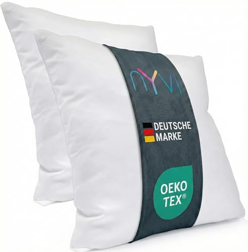 NYVI Kopfkissen NYVICloud 80x80 cm 2er Set 1000g - Schlafkissen Kissenfüllung - waschbar, für Allergiker geeignet, Oeko-TEX - Bettkissen für alle Schlaftypen - Auch als Dekokissen nutzbar