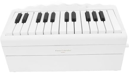 OVAQUIXI 2025 Spielbarer Klavierkalender, 25-Tasten-Tastatur, Musikalischer Tischkalender für Musikliebhaber, Kreative Geschenkoption für Künstlerische Seelen (WHITE)