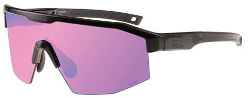 R2 GAIN Sportbrille mit UV 400 Schutz für Herren, Damen - HD Tech Sonnebrille, S3 Linsenfilterkategorie (Schwarz, Braun)