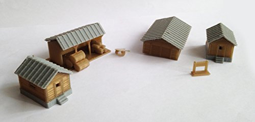 Outland Models Treno Ferrovia Layout Country Farm House Capanno Cottage Set N Scala