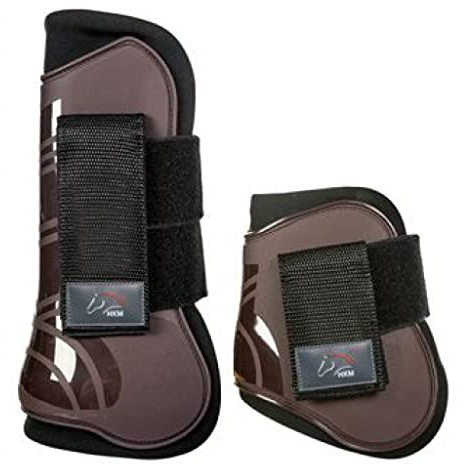 HKM Genoa 91992191.0621 Jumping Boots and Fetlock Caps Set of 4 Dark Brown/Black