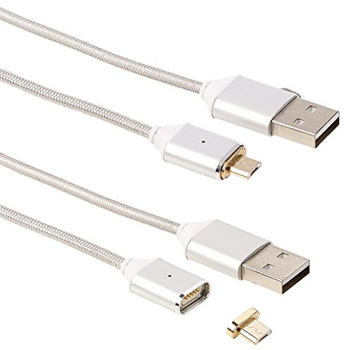 Callstel Magnetkabel: USB-Lade- & Datenkabel mit magnetischem Micro-USB-Stecker, 1m, 2er-Set (Micro Ladekabel, Ladekabel mit Magnet, Magnetisches)