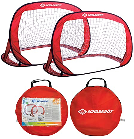 Schildkröt Pop-Up Fußballtore 2er Set - selbstaufrichtende Minitore für Kinder & Erwachsene - 120 x 80 x 80 cm - inkl. Tasche, Fiberglasstangen & Heringe - faltbar & mobil für draußen