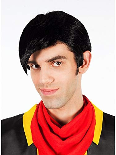 Maskworld Lucky Luke Perücke für Erwachsene mit Haar-Tolle - schwarz - Einheitsgröße