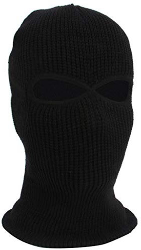 AmyGline 3-Loch-Vollmaske Skimütze Wintermütze Balaclava Tactical Mask Skimütze Wollmaske - Unisex-Erwachsene - Schwarz - Mütze - Beanie - Maschinenwäsche - Acryl - Outdoor-Aktivitäten, Sport