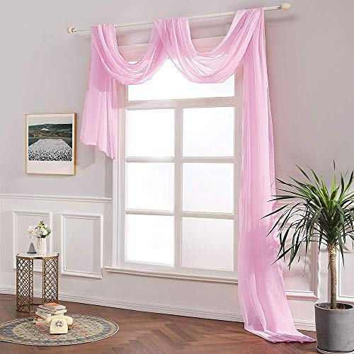 Megachest TAILORED VOILE WINDOW SCARF PELMET (light pink, 56X118X1 Panel)