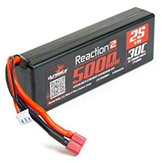 7.4V 5000mAh 2S 30C Reaction 2.0 Hardcase LiPo Battery: Deans