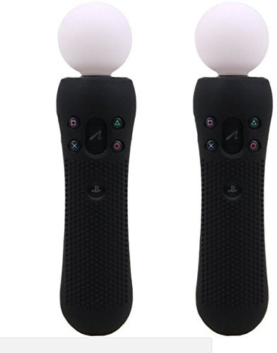 Funda de Silicona Antideslizante para Mando de Movimiento Playstation PS4 VR Move PS Move, 2 Unidades, Color Negro