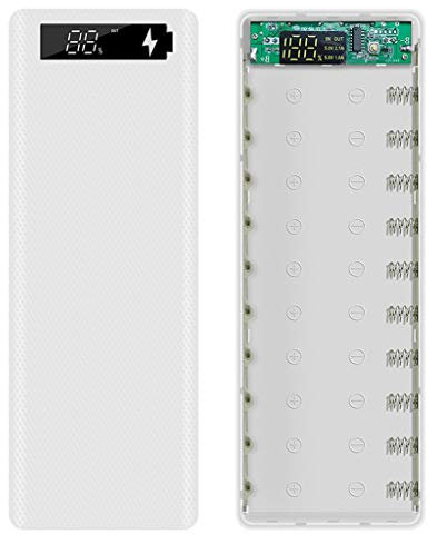 Ranuw LCD Display DIY 10x18650 Battery Case Power Bank Shell Charger Box Accessories(NO Battery)