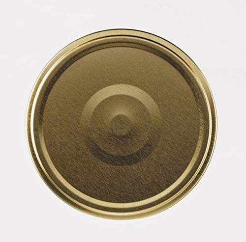 Lot de 6 Capsules couvercles Bouchons 82 mm dorées Stérilisables avec Flip pour Pots et bocaux en Verre﻿ - IRIOS -