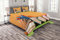 ABAKUHAUS Bunt Tagesdecke Set, Retro Bücher und Bleistifte, Set mit Kissenbezügen Sommerdecke, 264 x 220 cm, Blasses Orange Multicolor