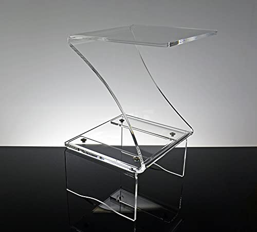 Slato Nox Couchtisch mit zwei Etagen, für Wohnzimmer, Couchtisch, modernes Design, aus transparentem Acrylglas, hergestellt in Italien