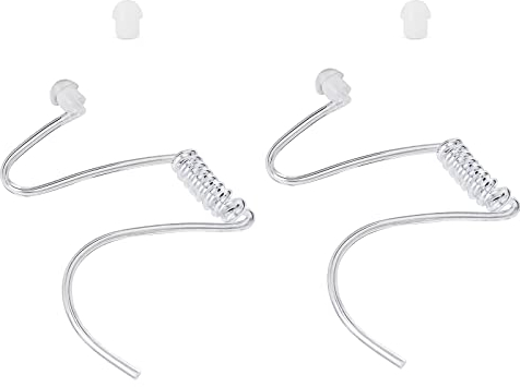 UAYESOK Ersatz Schallschlauch Funkgerät Akustik Luftspule Audio Tube Hörschlauch mit Pilz Ohrstöpsel für Walkie Talkie Ohrhörer Zwei-Wege-Radio Headset Kit (2 Stück)