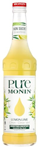 Pure by MONIN Lemon - Lime (1 x 0,7 l) - Concentrado sin azúcar añadido para cócteles y postres - Mezcla aromática de cítricos para bebidas refrescantes