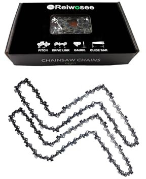 Reiwosee 2 catene per motosega da 14 pollici, distanza della catena 3/8, spessore del pignone 1,3 mm, 50 maglie, adatto per motoseghe Lunghezza: 46cm, taglio efficace della piastra di guida: 35cm