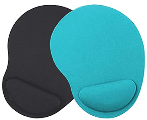 YKKJ 2 pcs Tapis de souris,Tapis De Souris avec Repose Poignet en Gel,pour Une Utilisation à la Maison et au Bureau., Clair,Noir
