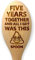 Five Years Together Funny Novelty Engraved Wooden Spoon | Prank Gift for 5th Fifth Year Couples Wood Wooden Wedding Anniversary | Perfect for Him or Her