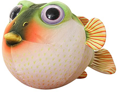 Katutude 33cm Kugelfisch Plüsch Spielzeug, Stofftier Tier Puppe Kawaii Fisch Plüschtier Kuscheltiere Weiches Plüschpuppe Kissen Dekoration für Baby Kinder Geburtstagsgeschenk (Grün)