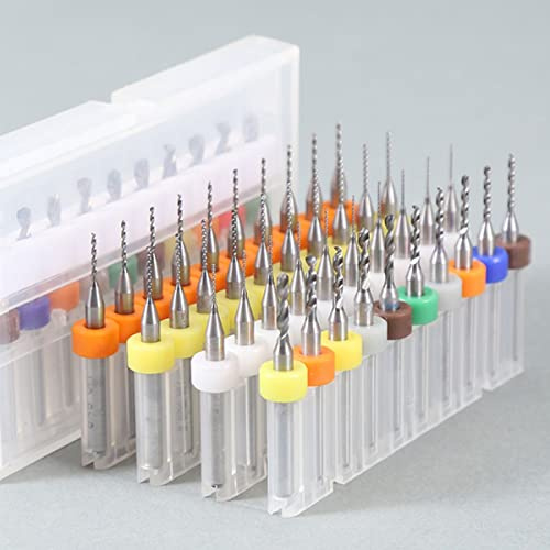 Michear 10Pcs Carbide Micro Drill Bits Set Diameter 0.1mm to 3.0mm PCB Carbide CNC Print Circuit Board Tungsten Twist Engraving Tool for Carving Wood Plastic Metal (0.6-1.5mm Drill Bits)