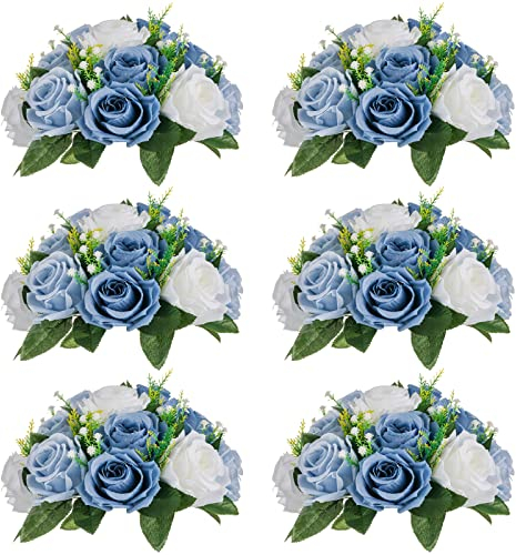 Sziqiqi Blaue Blumen, künstlich für Dekoration, Seide, Kusskugeln für Hochzeit, künstliche Blumenkugel, Mittelstücke, Dekoration für Tisch-Blumenarrangement