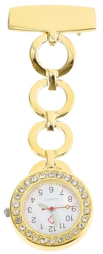 iplusmile Schwesternuhr Gold Schwesternuhr Taschenuhr Taschenuhr Ansteckuhr Mit Strass Für Arzt Studentin- Golden