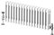 Go Bathrooms Utopia White Horizontal Radiator 400 x 1190mm Traditional Cast Iron Style Triple Column White Central Heating Living Room Radiator