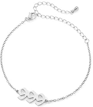 PAMTIER Engel Zahl 999 Armband Damen Edelstahl Verstellbare Kette Glied Zierlich Einfach Numerologie Schmuck Silber