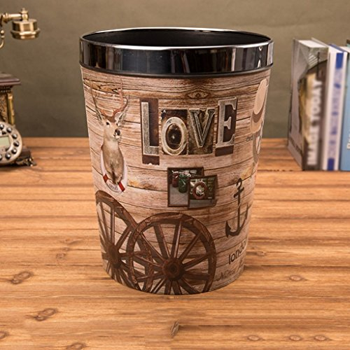 Poubelle de salon, individualité de salle de bain domestique vintage Grand salon WC Poubelle de cuisine (C)