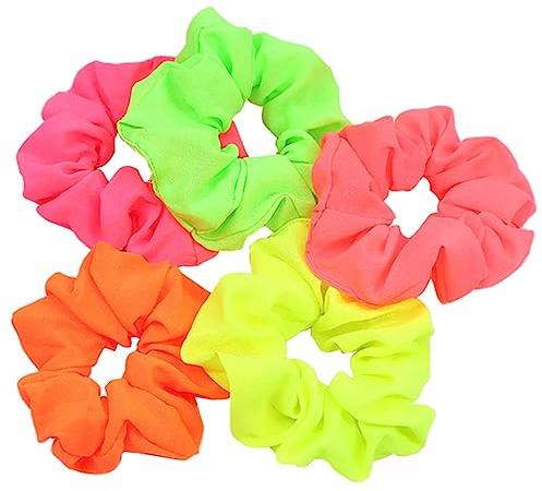 Schöne Fluoreszierende Farbe Neon Haargummis 7 Stück Interlock Haar Elastische Haarbänder Bunte Haargummi Seile Pferdeschwanz Halter Zubehör für Mädchen