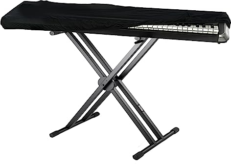 Musiin Housse de protection anti-poussière pour clavier de piano compatible avec Yamaha MODX7, housse de clavier électronique extensible, 76 touches avec élastique durable, noire
