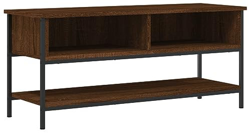 vidaXL Meuble TV, Armoire de Télévision avec 2 Compartiments et Étagère, Meuble Télé avec Pieds Salle de Séjour, Chêne Marron Bois d'Ingénierie