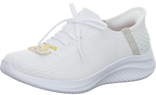 Skechers Damen Hands Free Slip-Ins Ultra Flex 3.0 - Brilliant Path Sneaker, Weiss/opulenter Garten, 8 weit