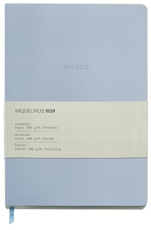 Miquelrius - Notizbuch A5 (148 x 210 mm), innen gepunktet, 64 weiße Blätter 100 g/m², Kartoneinband, blau